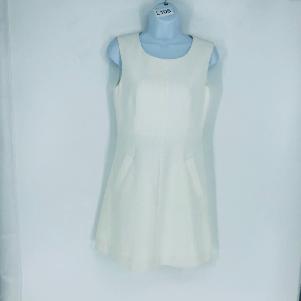 Diane von Furstenberg Women White Polyester Blend Sleeveless Short Dress Size 4